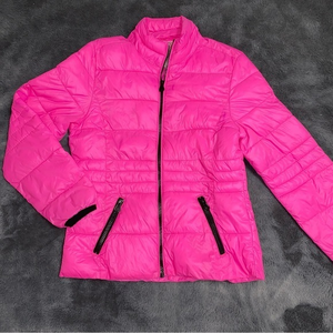 Justice puffy‎ jacket for girls size 12 hot pink lightweight